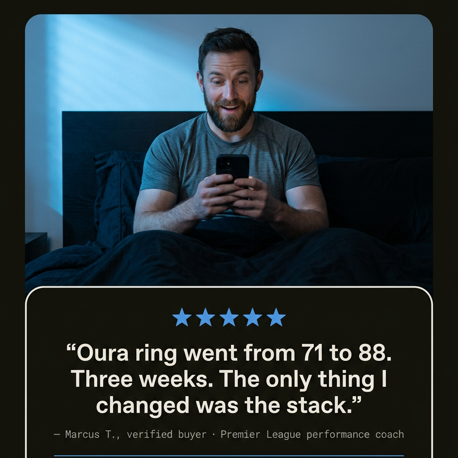 Customer checking Oura score after using the Noctimize Stack